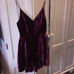 Urban outfitters crushed velvet romper